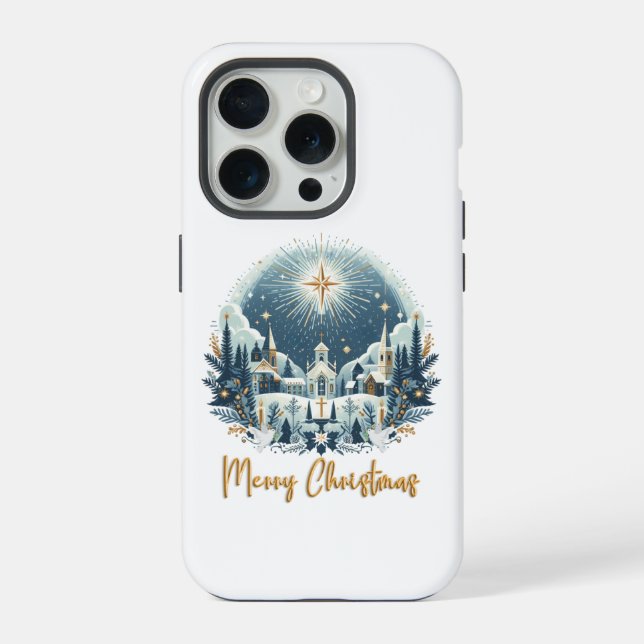 Feliz Natal azul e dourado  (Verso)
