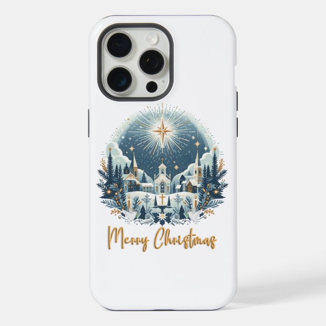 Feliz Natal azul e dourado  (Verso)