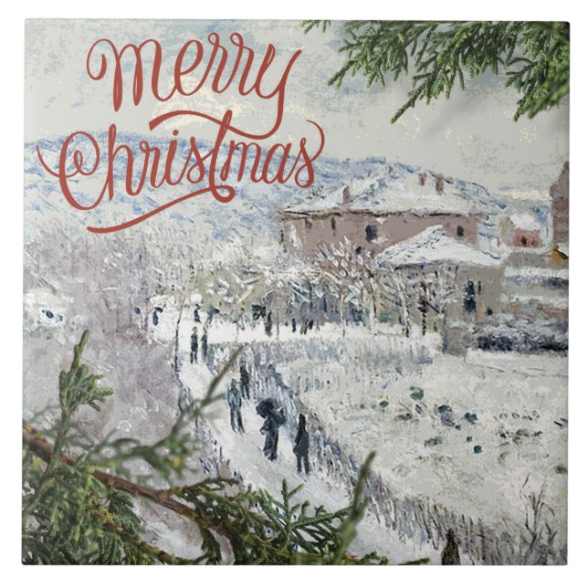 Feliz Natal. Azulejo de Cerâmica Claude Monet (Frente)