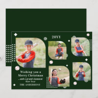 Feliz Natal Baseball Sport 5 Photo Family Name