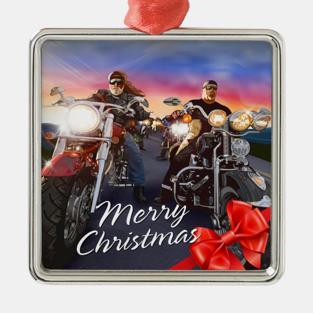 Feliz Natal Bikers 1 Ornamento (Frente)