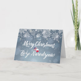 Feliz Natal Bilíngue Polonês - Cartão Americano