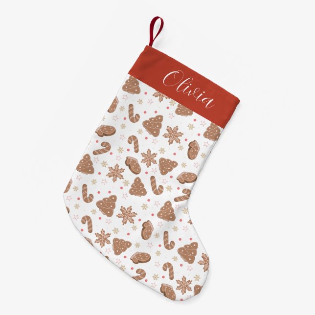 Feliz Natal Biscoitos Pequena Meia de Natal (Frente (Pendurada))