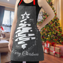 Feliz Natal Black Stripe Moderno Feriado