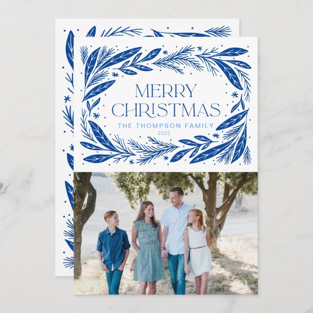 Feliz Natal Blue Wreath (Frente/Verso)