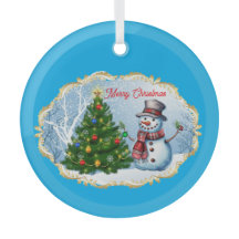 Feliz Natal Boneco de Neve Árvore Fofo