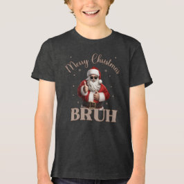 Feliz Natal BRUH design T-Shirt Engraçado
