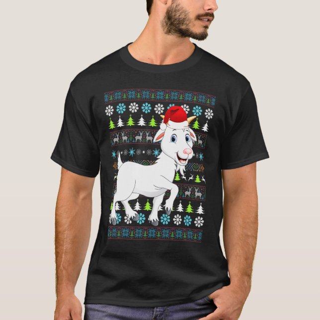 Feliz Natal Cabra Suéter Feio Papai Noel Xmas (Frente)