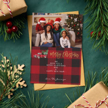 Feliz Natal Caminhão & Foto em Xadrez de Búfalo H