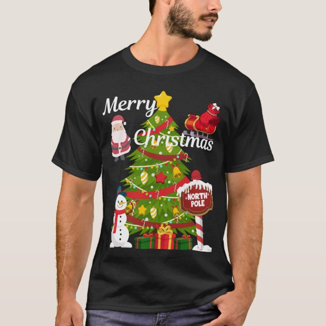 Feliz Natal - Camisa de Diversão do Polo Norte (Frente)