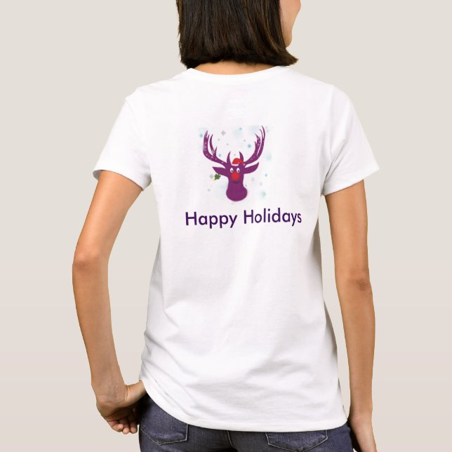 Feliz Natal Camisa Reindeer Camisa Básica, Camisa  (Verso)