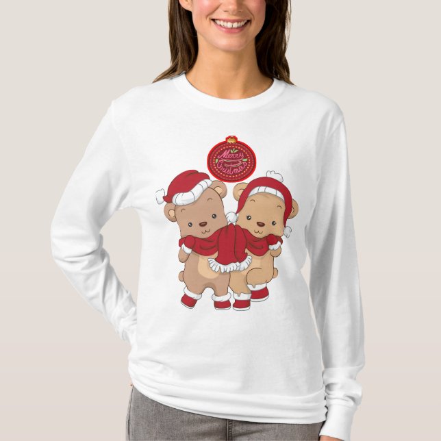 Feliz Natal - Camiseta de Leve Longa (Frente)