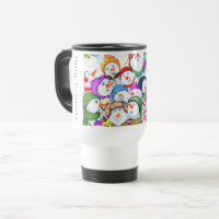 Feliz Natal Caneca de viagem do Festa Snowman