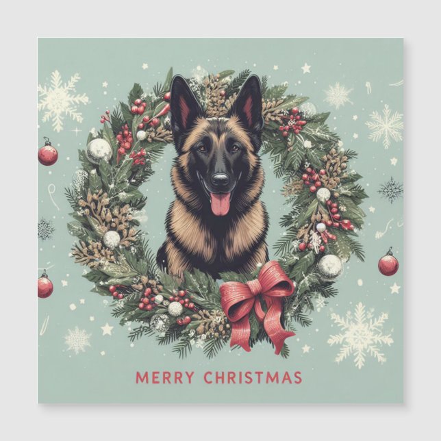 Feliz Natal Cão Malinois Belga Xmas (Frente)