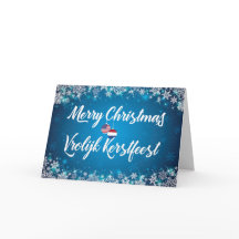 Feliz Natal Cartão Bilingue Holandês Americano