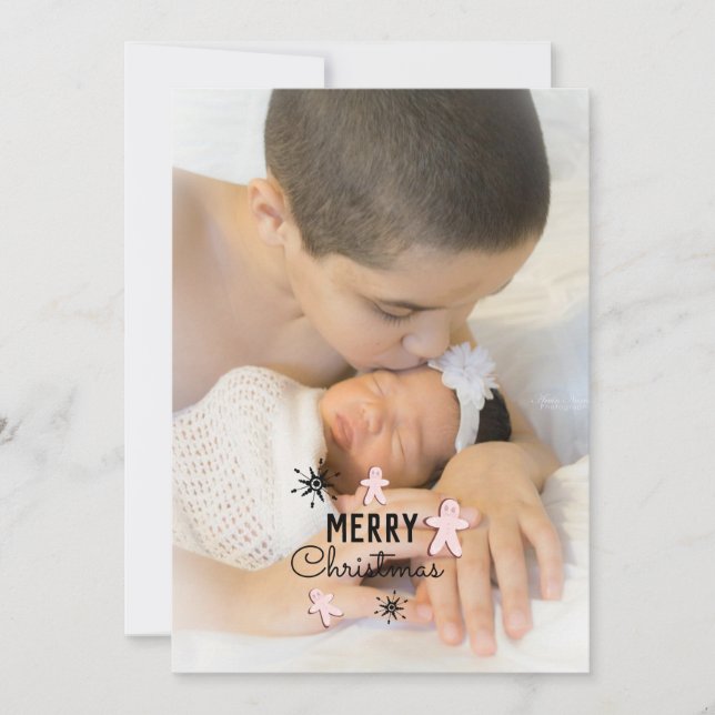 Feliz Natal - Cartão com fotos de Biscoito Gingerp (Frente)