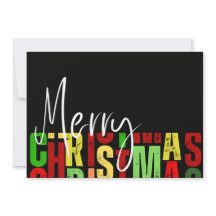 Feliz Natal Cartão de Boas Festas Preto Colorido