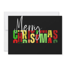 Feliz Natal Cartão de Boas Festas Preto Colorido