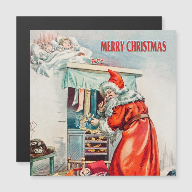 Feliz Natal - cartão de férias do Papai Noel (Frente/Verso)