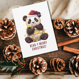 Feliz Natal! Cartão de Férias Panda Reproduzido