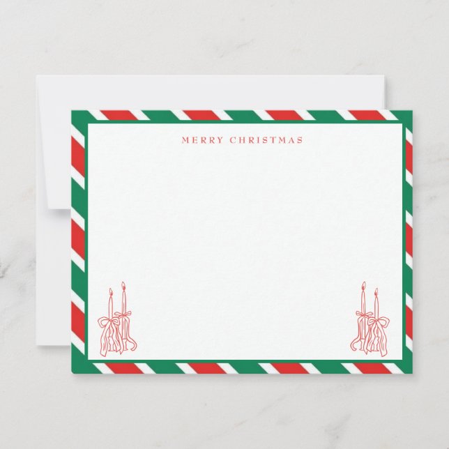 Feliz Natal cartão de nota clássico moderno e eleg (Frente)