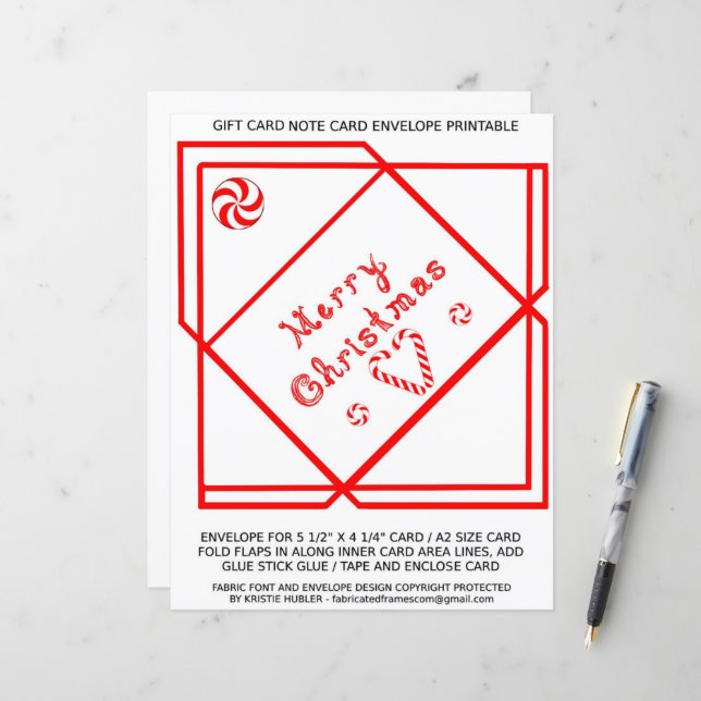 Feliz Natal Cartão de Presente Redemoinho Envelope (Frente/Verso In Situ)