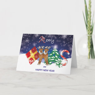 Feliz Natal Cartões de saudação com renas