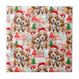 Feliz Natal Chapéu do Papai Noel Cachorro Design -