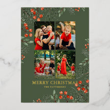 Feliz Natal Colagem de Fotos Watercolor Floral