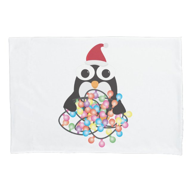 Feliz Natal com Pinguim de Cartoon Bonito (Frente)