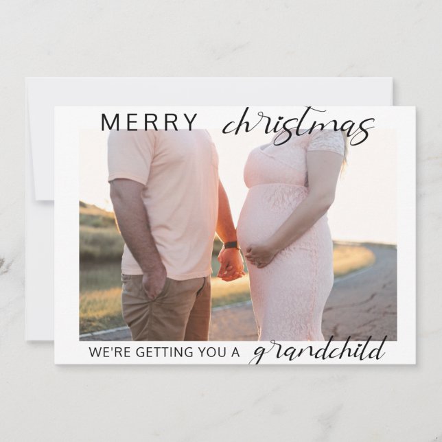 Feliz Natal de gravidez/foto de anúncio do bebê (Frente)
