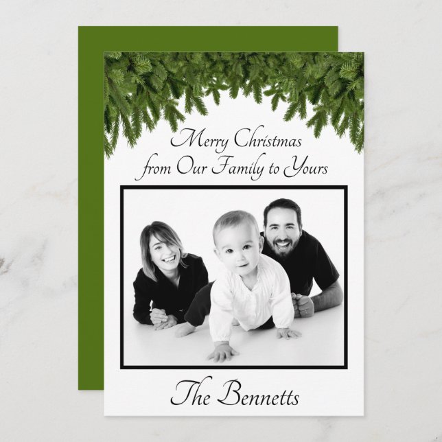 Feliz Natal de Nossa Família para o Seu Cartão de  (Frente/Verso)