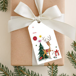 Feliz Natal | Deer & Tree | Etiquetas para present