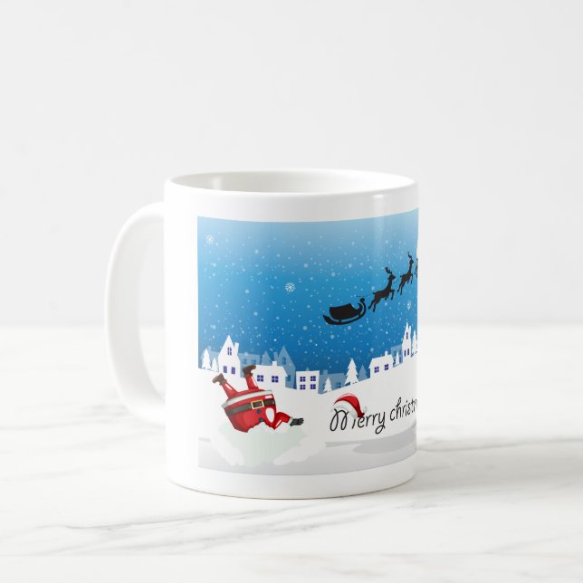 feliz natal desenhado caneca (Frente Esquerda)