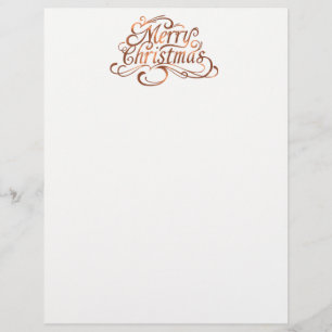 Feliz Natal - design de script de olhar em cobre