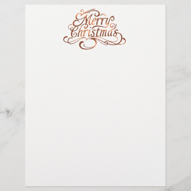 Feliz Natal - design de script de olhar em cobre (Frente)