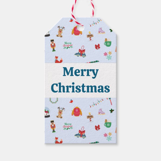 Feliz Natal detalhes fofos etiqueta de sabor (Frente)