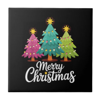 Feliz Natal Diversão Projeto Colorido de Árvore de
