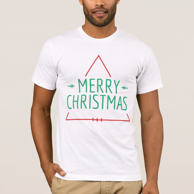 Feliz Natal Dizendo Camiseta Branca (Frente)