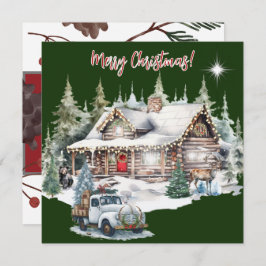 Feliz Natal do Cartão de Férias de Cabina