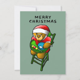 Feliz Natal do cartão do ursinho de pelúcia