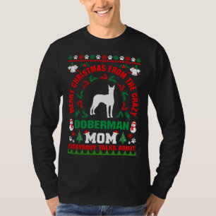 Feliz Natal Doberman Mãe Suéter Feed S