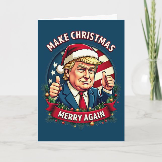 Feliz Natal Donald Trump Cartão de Natal (Frente)