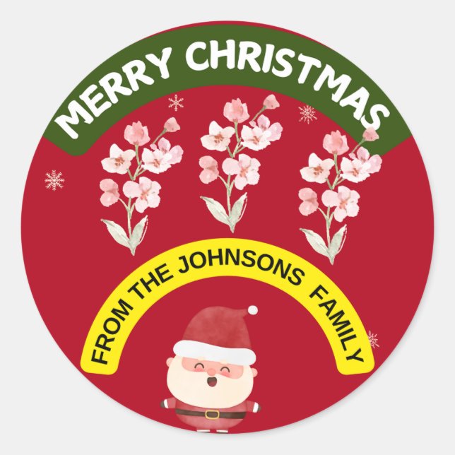 "Feliz Natal dos adesivos da Família Johnsons (Frente)