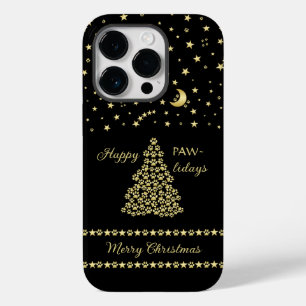 Feliz Natal, Dourada e brilhante árvore de Natal