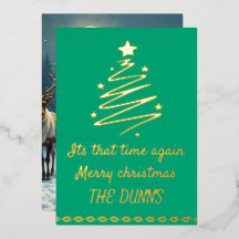 Feliz natal dourado e verde personalizado