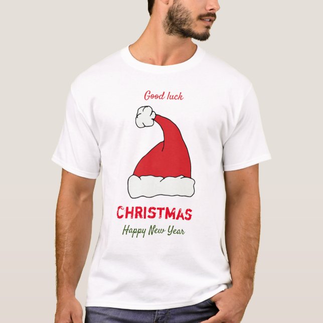 Feliz Natal e Camiseta Feliz de Ano Novo (Frente)