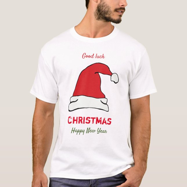 Feliz Natal e Camiseta Feliz de Ano Novo (Frente)