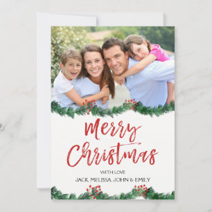 Feliz Natal e Cartão com fotos do Garland Script