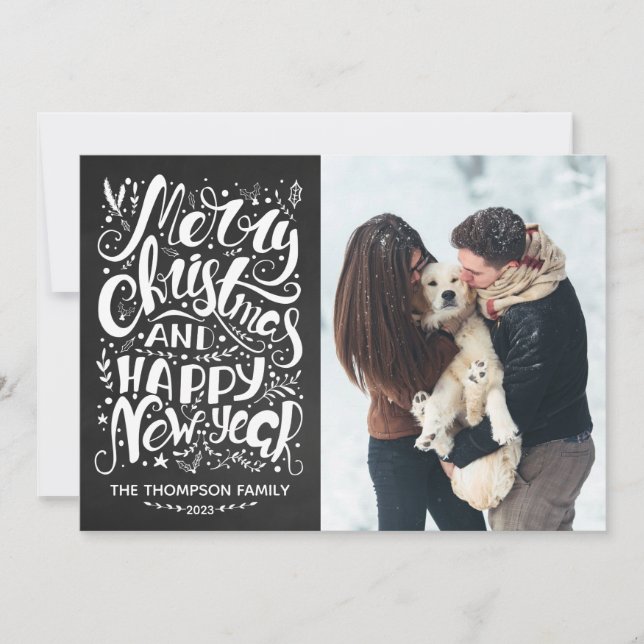 Feliz Natal e Cartão com fotos Feliz ano novo (Frente)